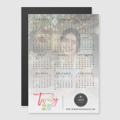 Kleurrijke Brush Script 2025 Kalender Magnetische (Voorkant / Achterkant)