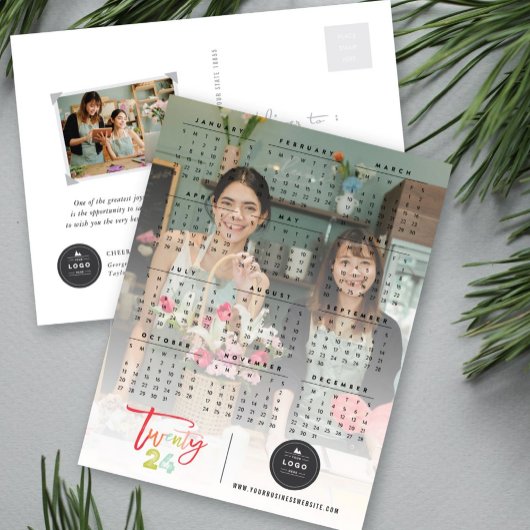 Kleurrijke Brush Script 2025 Kalender Nieuwjaar Fo Feestdagenkaart