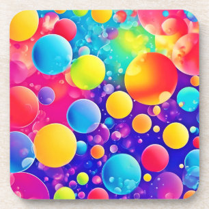 Kleurrijke Bubbel Abstracte Kunst Bier Onderzetter