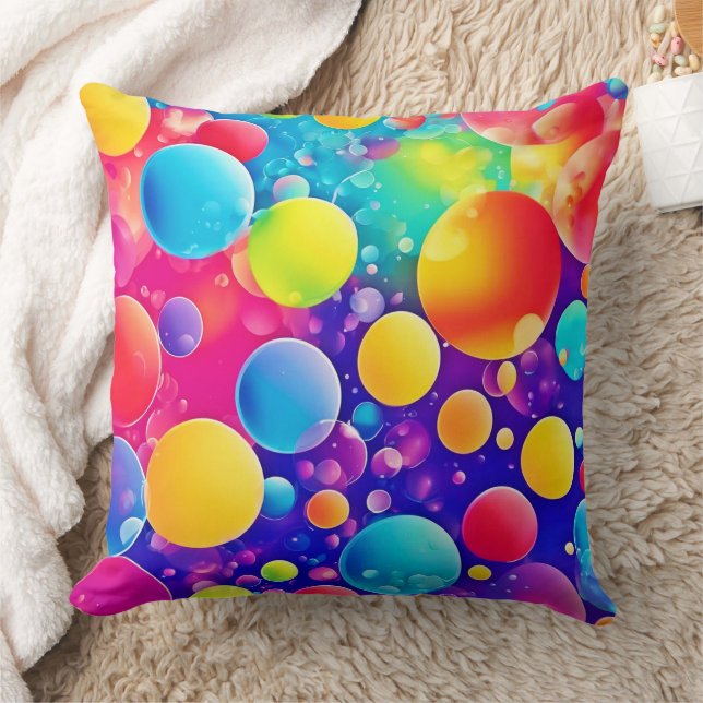 Kleurrijke Bubbel Abstracte Kunst Kussen (Deken)