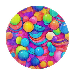 Kleurrijke Bubbel Blaas Kunstwerk Snijplank