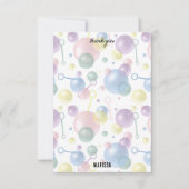 Kleurrijke bubbel verjaardagsfeestje voor kinderen bedankkaart (Voorkant)