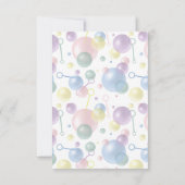 Kleurrijke bubbel verjaardagsfeestje voor kinderen bedankkaart (Achterkant)