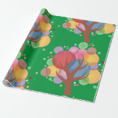 Kleurrijke bubbelboom cadeaupapier (Uitgerold)