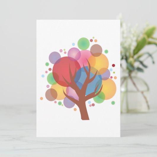 Kleurrijke bubbelboom kaart (Staand voorkant)