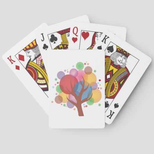 Kleurrijke bubbelboom pokerkaarten (Achterkant)