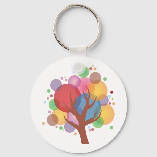Kleurrijke bubbelboom sleutelhanger (Voorkant)