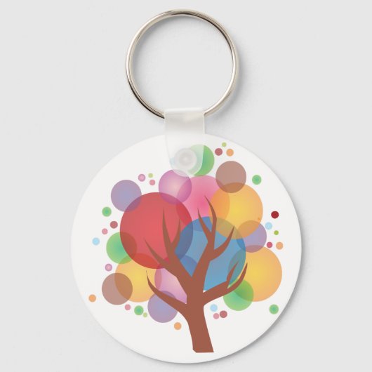 Kleurrijke bubbelboom sleutelhanger (Achterkant)