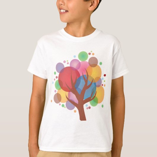 Kleurrijke bubbelboom t-shirt (Voorkant)