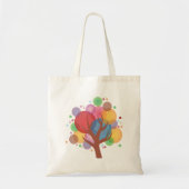 Kleurrijke bubbelboom tote bag (Voorkant)
