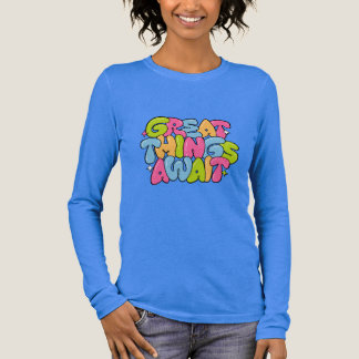 Kleurrijke Bubbelletter Citaat – “Geweldige Dingen Tri-Blend Shirt