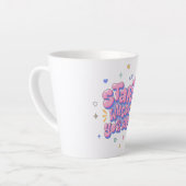 Kleurrijke bubbelletter citaat latte mok (Linkerhoek)