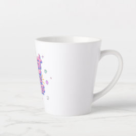 Kleurrijke bubbelletter citaat latte mok