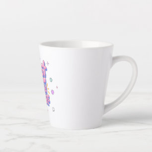 Kleurrijke bubbelletter citaat latte mok