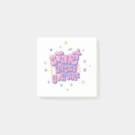 Kleurrijke bubbelletter citaat post-it® notes