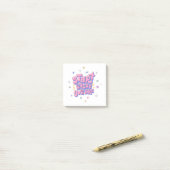 Kleurrijke bubbelletter citaat post-it® notes (Op bureau)