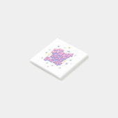 Kleurrijke bubbelletter citaat post-it® notes (Schuin)