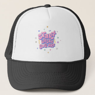 Kleurrijke bubbelletter citaat trucker pet