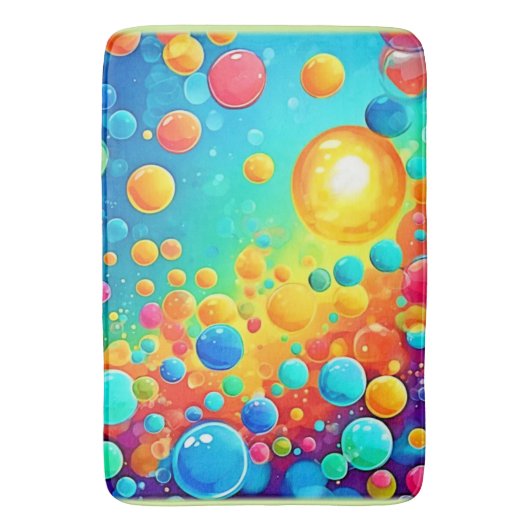 Kleurrijke Bubbels Floating Art Badmat (Voorkant Verticaal)