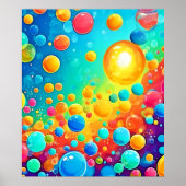 Kleurrijke Bubbels Floating Art Poster (Voorkant)