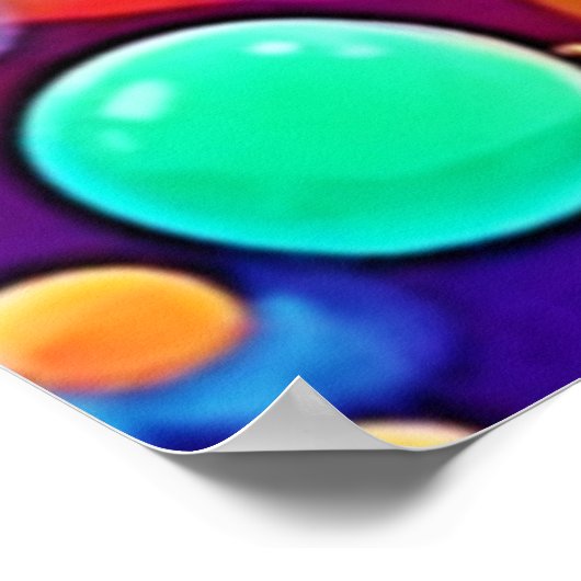 Kleurrijke Bubbels Floating Art Poster (Hoek)