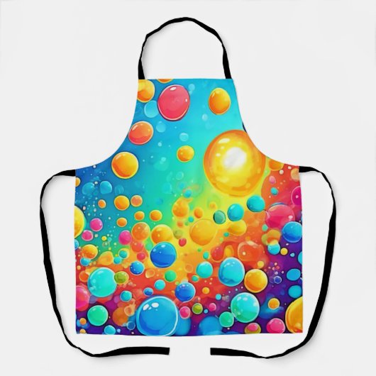 Kleurrijke Bubbels Floating Art Schort (Voorkant)