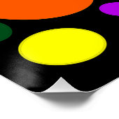 Kleurrijke bubbels op zwart perfect poster (Hoek)
