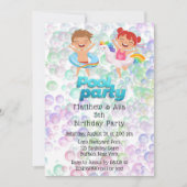 Kleurrijke Bubbels Pool Party Verjaardagsfeest Twe Kaart (Voorkant)