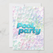 Kleurrijke Bubbels Pool Party Verjaardagsfeest Twe Kaart (Achterkant)