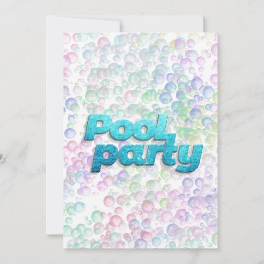 Kleurrijke Bubbels Pool Party Verjaardagsfeest Twe Kaart (Achterkant)