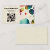 Kleurrijke bubbels QR code visitekaartje (Voorkant / Achterkant)