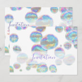 Kleurrijke bubbels verjaardagsfeest uitnodiging (Voorkant / Achterkant)