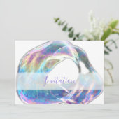 Kleurrijke bubbels verjaardagsfeest uitnodiging (Staand voorkant)