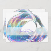 Kleurrijke bubbels verjaardagsfeest uitnodiging (Voorkant / Achterkant)