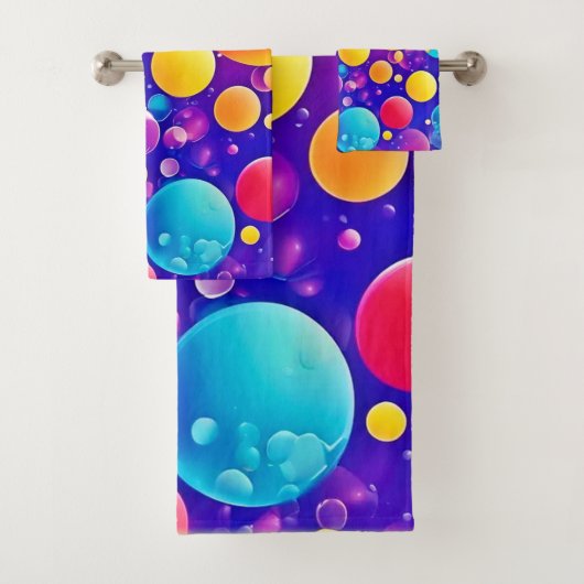 Kleurrijke Bubble Abstracte Kunst Bad Handdoek (Insitu)