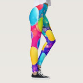 Kleurrijke Bubble Abstracte Kunst Leggings (Rechts)