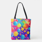 Kleurrijke Bubble Abstracte Kunst Tote Bag (Achterkant)