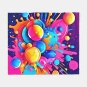 Kleurrijke Bubble Blast Fleece Deken (Voorkant (Horizontaal))