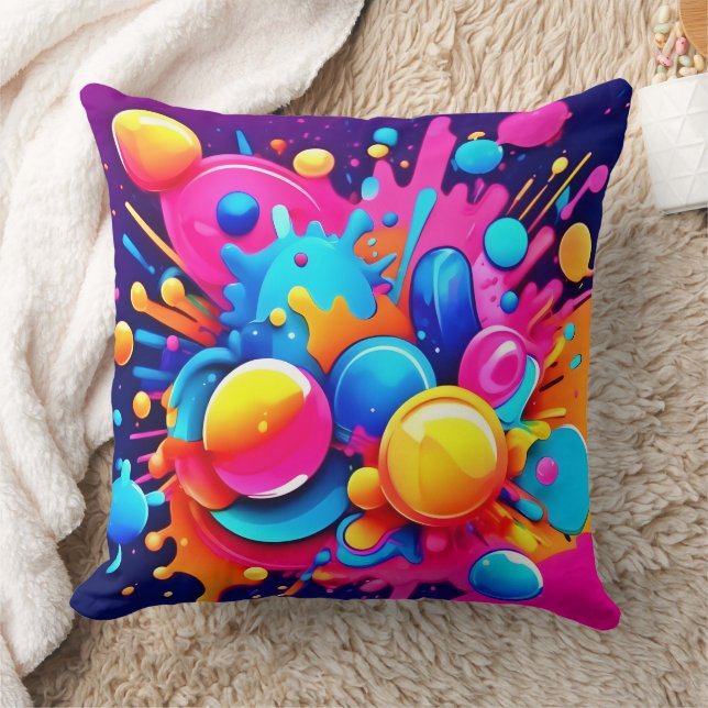 Kleurrijke Bubble Blast Kussen (Deken)