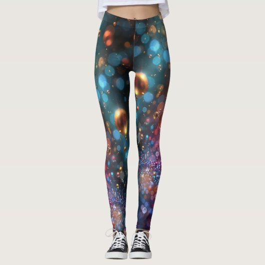 Kleurrijke bubble raver panty's leggings (Voorkant)