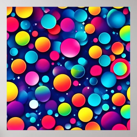 Kleurrijke Bubble Symphony Poster (Voorkant)