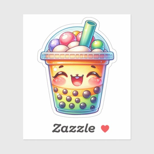 Kleurrijke Bubble Tea Vinyl Stickers (Vel)