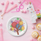 Kleurrijke Bubble Tree Papieren Bordje (Feest)