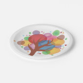 Kleurrijke Bubble Tree Papieren Bordje (Gekanteld)