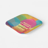 Kleurrijke Bubble Verjaardagsfeestje Papieren Bordje (Gebogen)