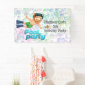 Kleurrijke Bubbles Pool Party Spandoek (Insitu)