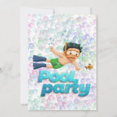 Kleurrijke Bubbles Pool Party Verjaardagsfeest Kaart (Achterkant)