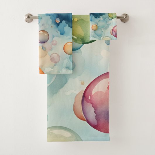 Kleurrijke Bubbles Waterverf Art Bad Handdoek (Insitu)