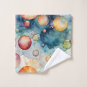 Kleurrijke Bubbles Waterverf Art Bad Handdoek (Wasdoekje)