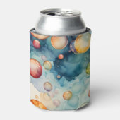 Kleurrijke Bubbles Waterverf Art Blikjeskoeler (Blikje Voorkant)